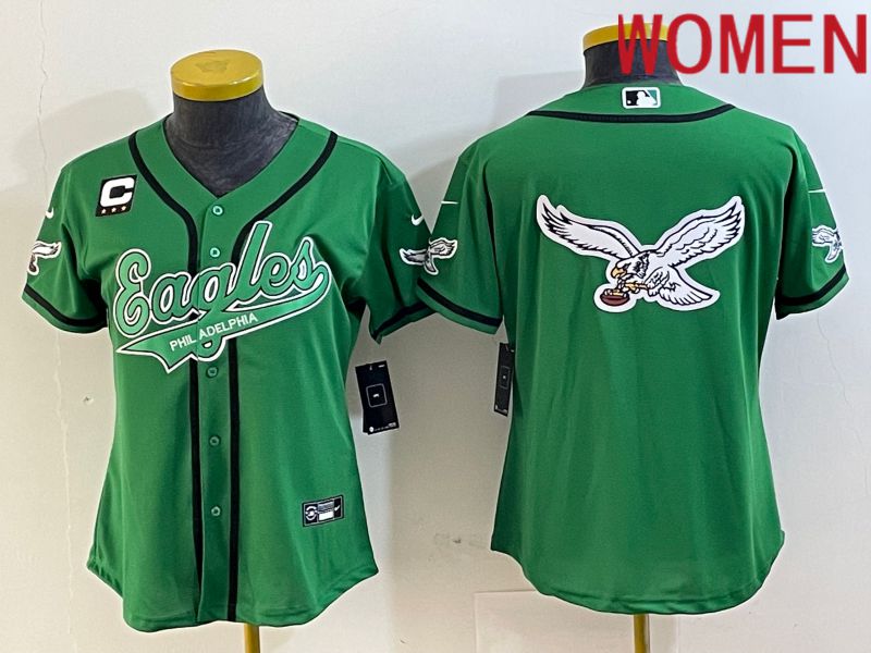 Women Philadelphia Eagles Blank Green Nike 2023 Co Branding Game NFL Jersey style 4->->Women Jersey